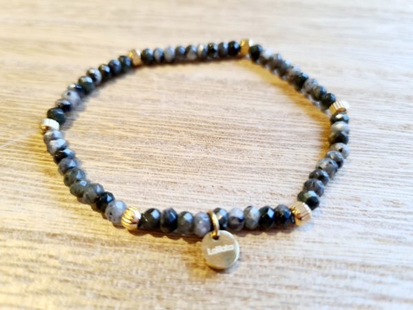 bracelet elastique acier et perle amazonite